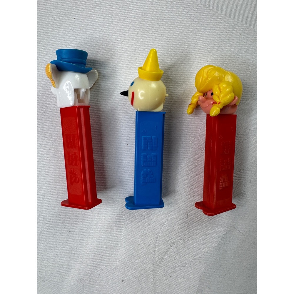 Vintage PEZ Dispenser Lot Jack In The Box Clown Blue Hat Girl Pigtails 3pc - Picture 2 of 7